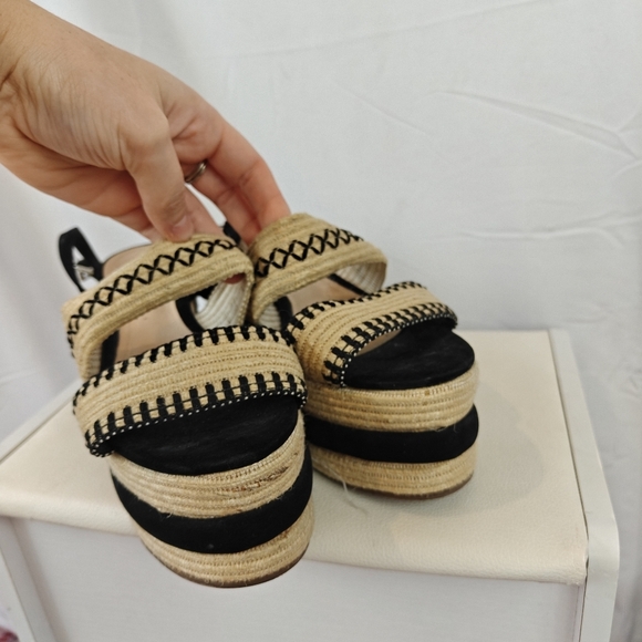 SCHUTZ Denes Platform Espadrilles In Black/Natural Size 7.5B - Picture 4 of 10